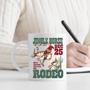 🤠 Cowboy Christmas Mug - Western Santa & Holiday Cheer - 11oz White Ceramic